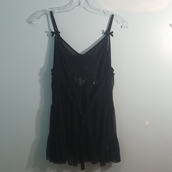 La vie en rose black ruffled babydoll top XL NWT - Picture 1 of 12